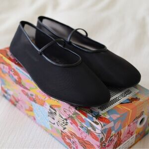 Jeffrey Campbell Swan Lake Black Mesh Mary Janes